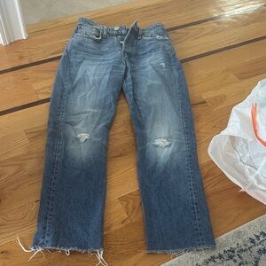 Women Distressed Blue Jeans